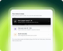Convert menu with AI